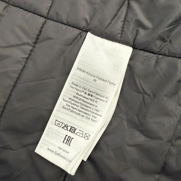 Fjallraven Kiruna Padded Parka Gray G-1000 Hooded Insulated Coat Womens M - Picture 16 of 16